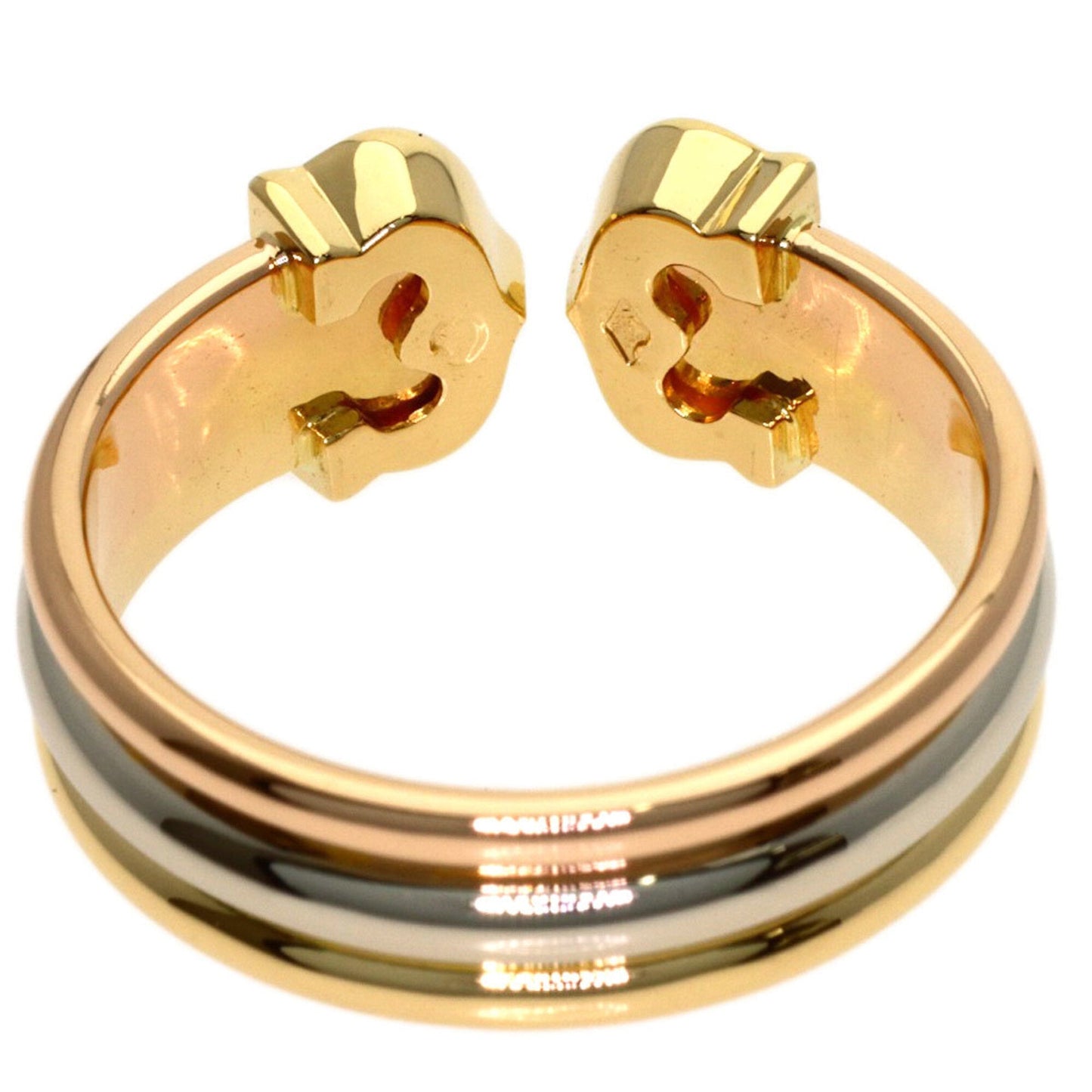 Vendome Louis Cartier Band Ring 18K Tricolor Gold