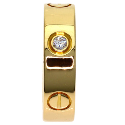 Ring 18K Yellow Gold with Half Diamond