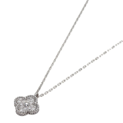 Sweet Alhambra Pendant Necklace 18K White Gold