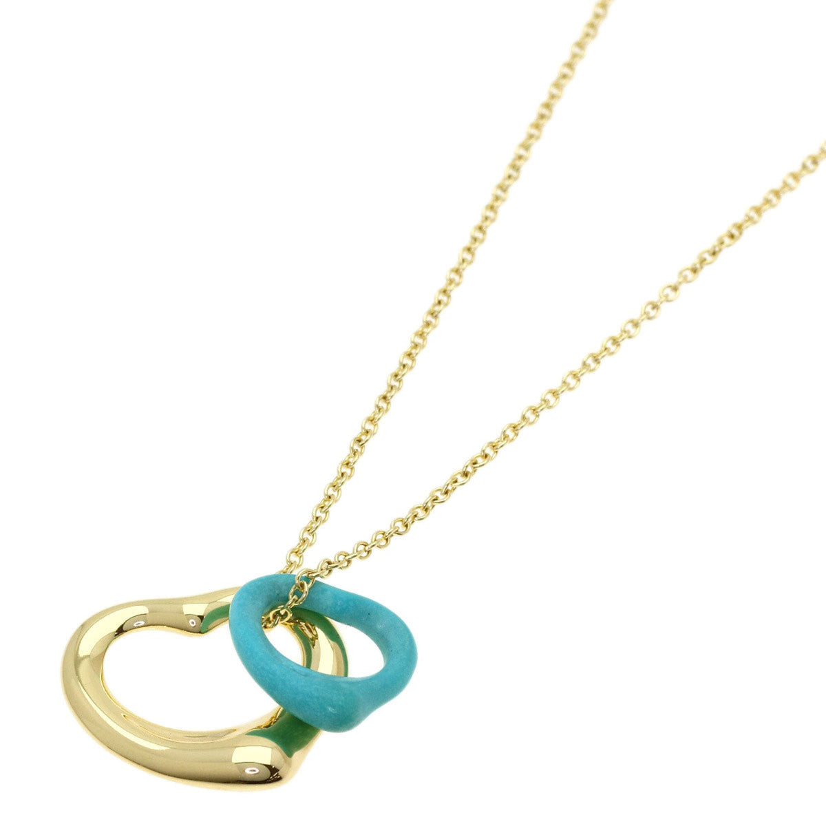 Open Heart Pendant Necklace 18K Yellow Gold 14.4mm