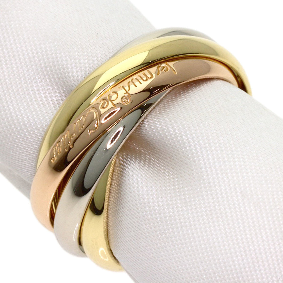 Vendome Louis Cartier Band Ring 18K Tricolor Gold
