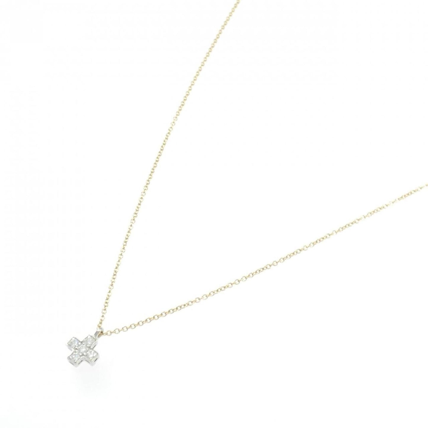 Pendant Necklace Platinum and 18K Yellow Gold with Diamond