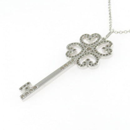 Quattra Heart Key Pendant Necklace Platinum with Diamond