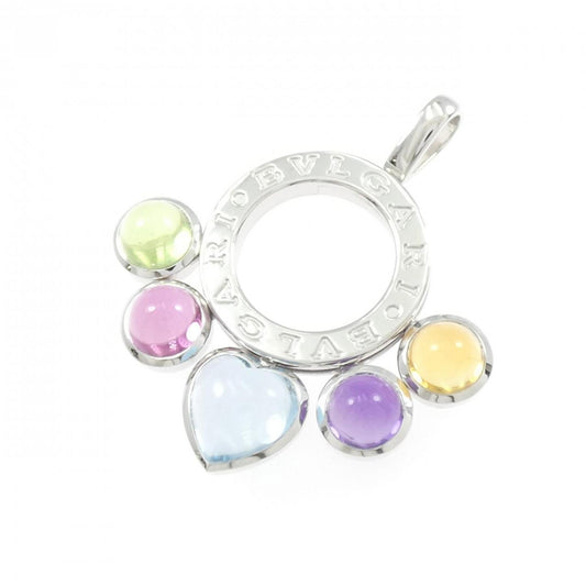 Allegra Pendant Necklace 18K White Gold with Amethyst Peridot Topaz and Tourmaline