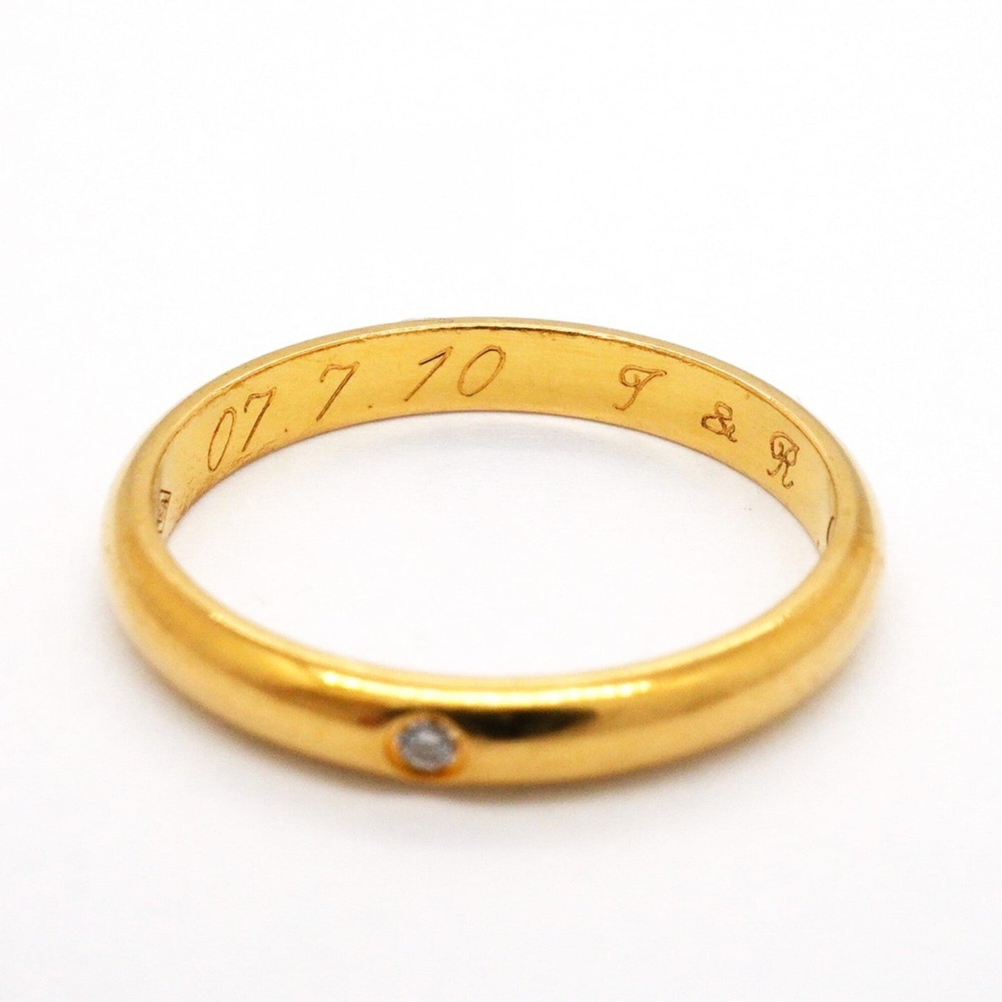 Band Ring 18K Yellow Gold With Diamond