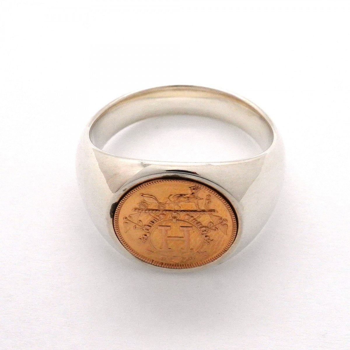Band Ring 18K Rose Gold and Sterling Silver