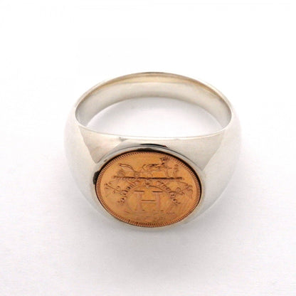 Band Ring 18K Rose Gold and Sterling Silver