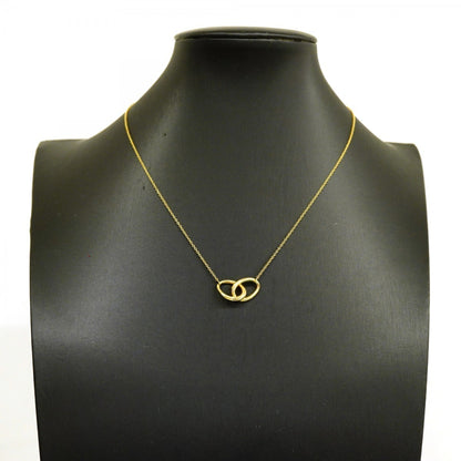 Double Loop Pendant Necklace 18K Yellow Gold