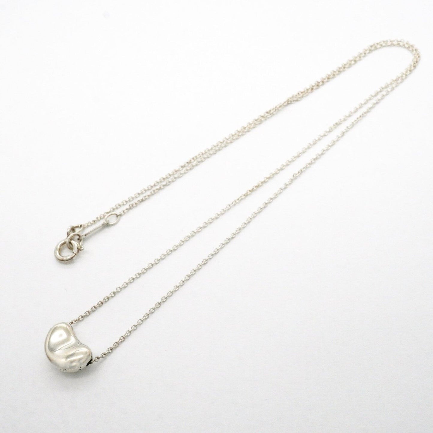 Bean Pendant Necklace Sterling Silver 7.5mm