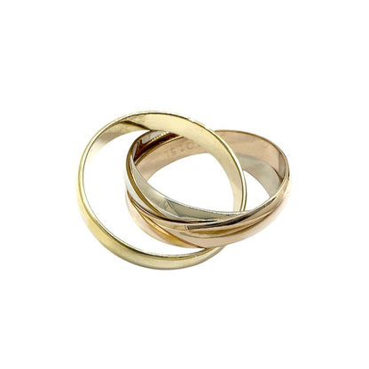 Vendome Louis Cartier Band Ring 18K Tricolor Gold