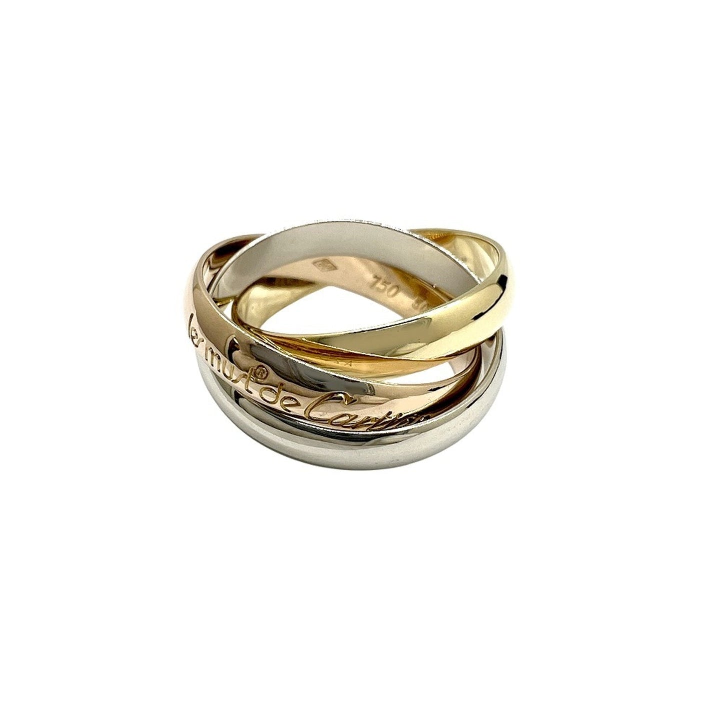 Vendome Louis Cartier Band Ring 18K Tricolor Gold