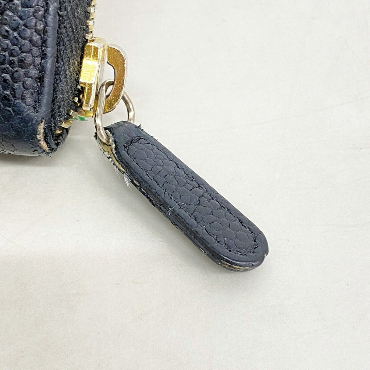 Zip Around Wallet Quilted Caviar Long