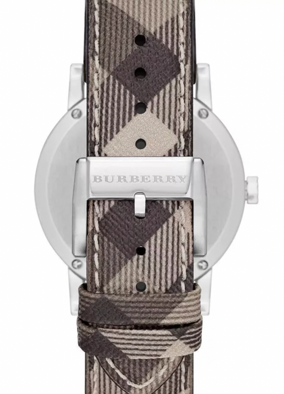 Burberry Ladies The City Smoke Check Strap 34mm Watch