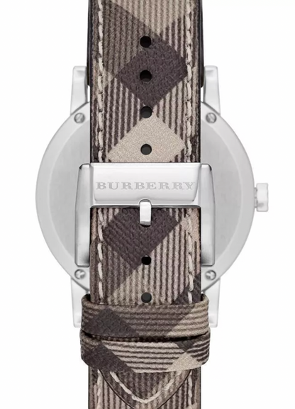 Burberry Ladies The City Smoke Check Strap 34mm Watch